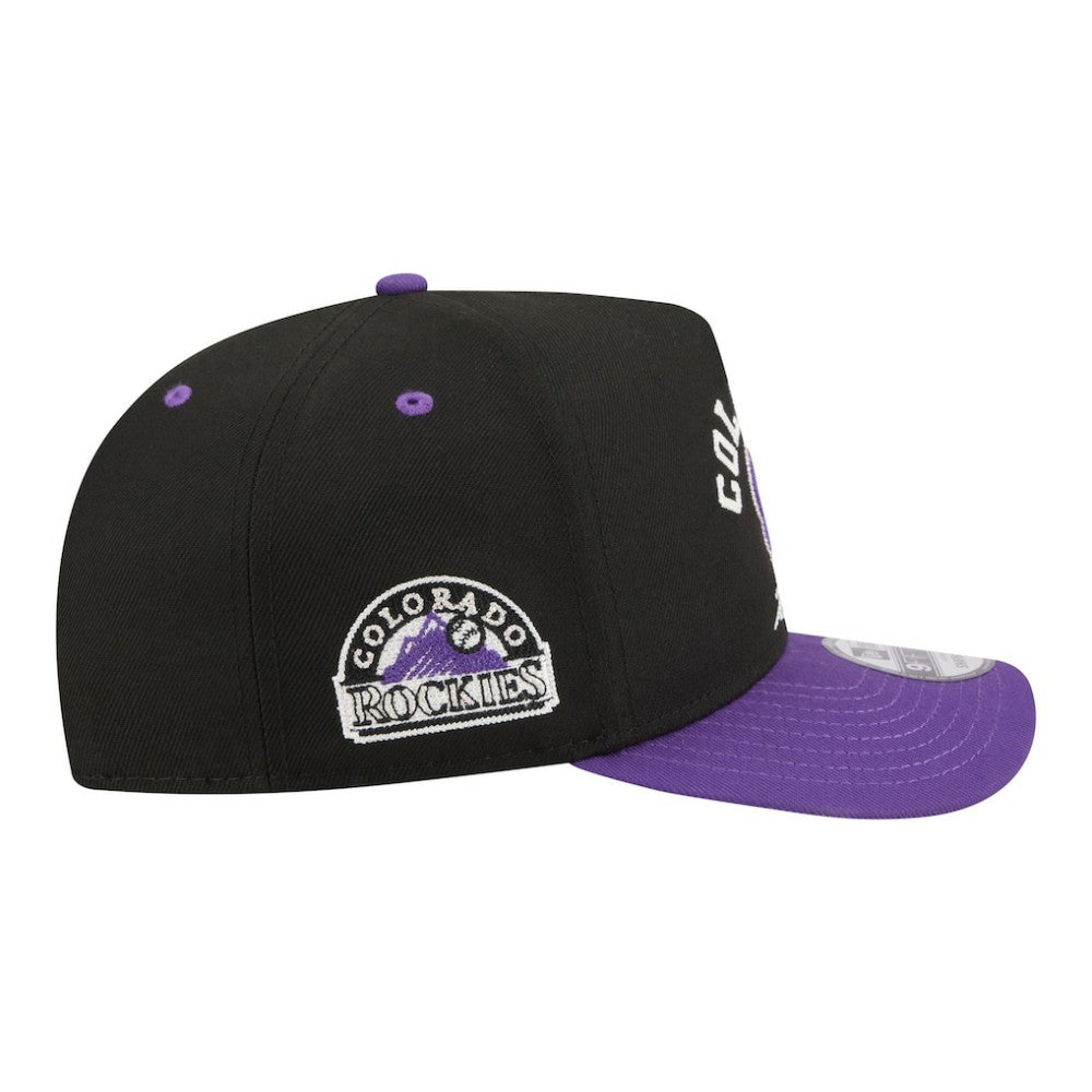 Colorado Rockies New Era Arched A-Frame 9FIFTY Adjustable Hat - Black/Purple - New Era on Sale