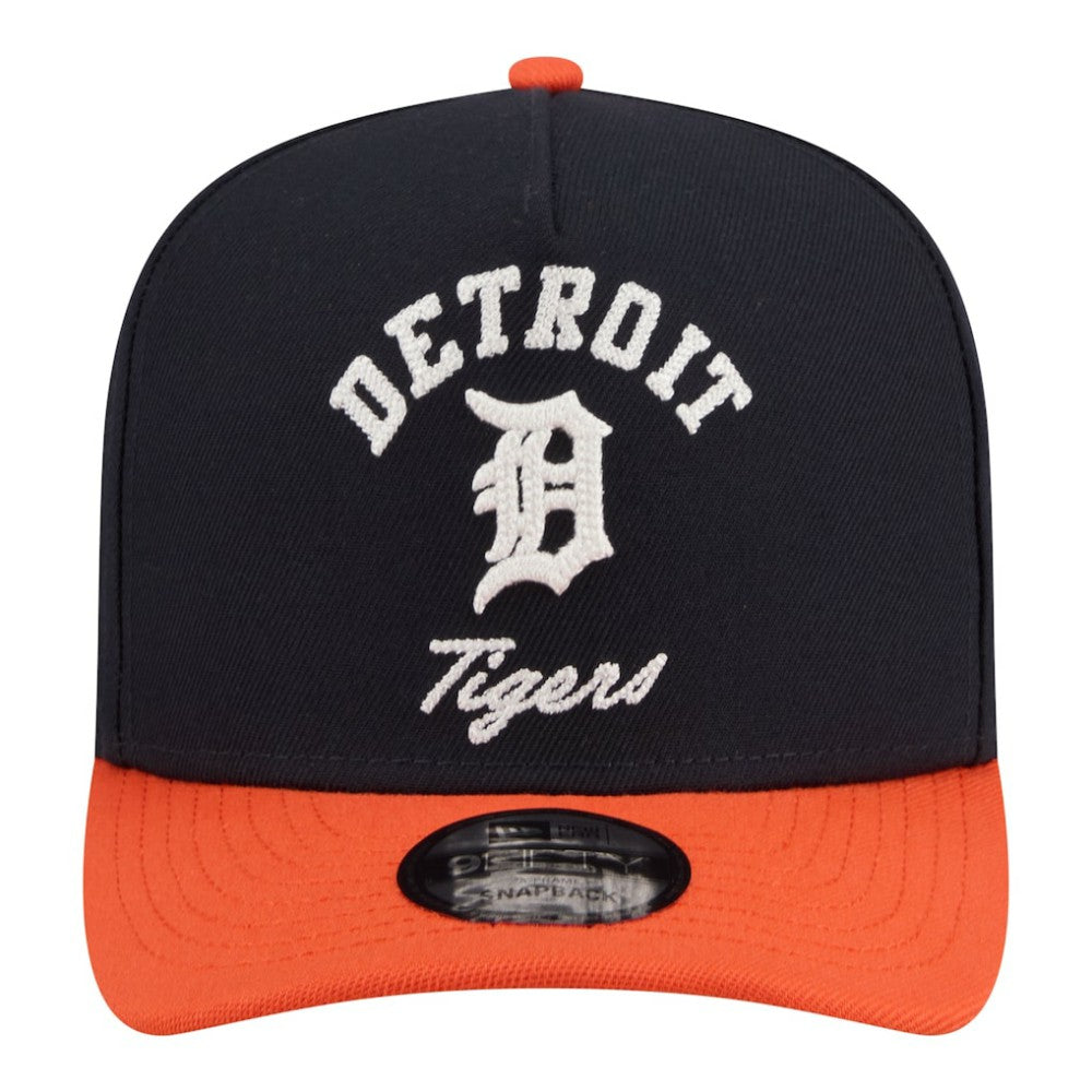Detroit Tigers New Era Arched A-Frame 9FIFTY Adjustable Hat - Navy/Orange - New Era on Sale