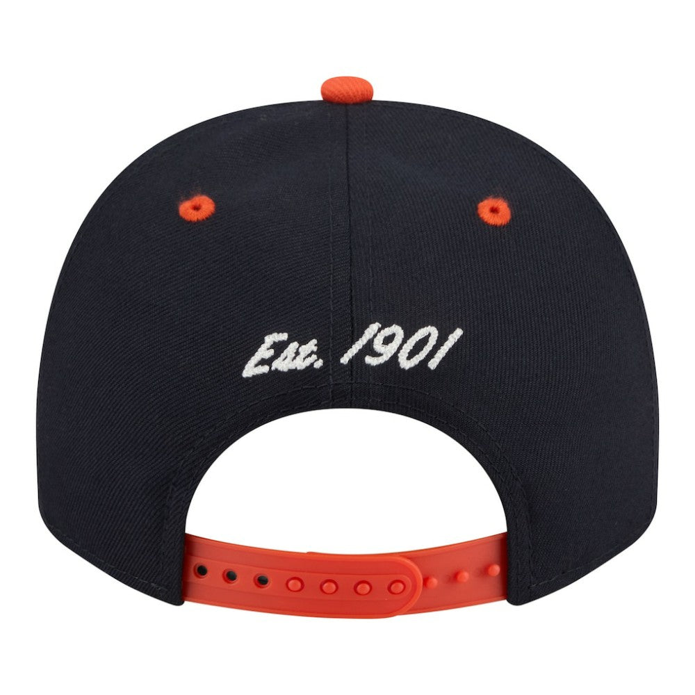 Detroit Tigers New Era Arched A-Frame 9FIFTY Adjustable Hat - Navy/Orange - New Era on Sale