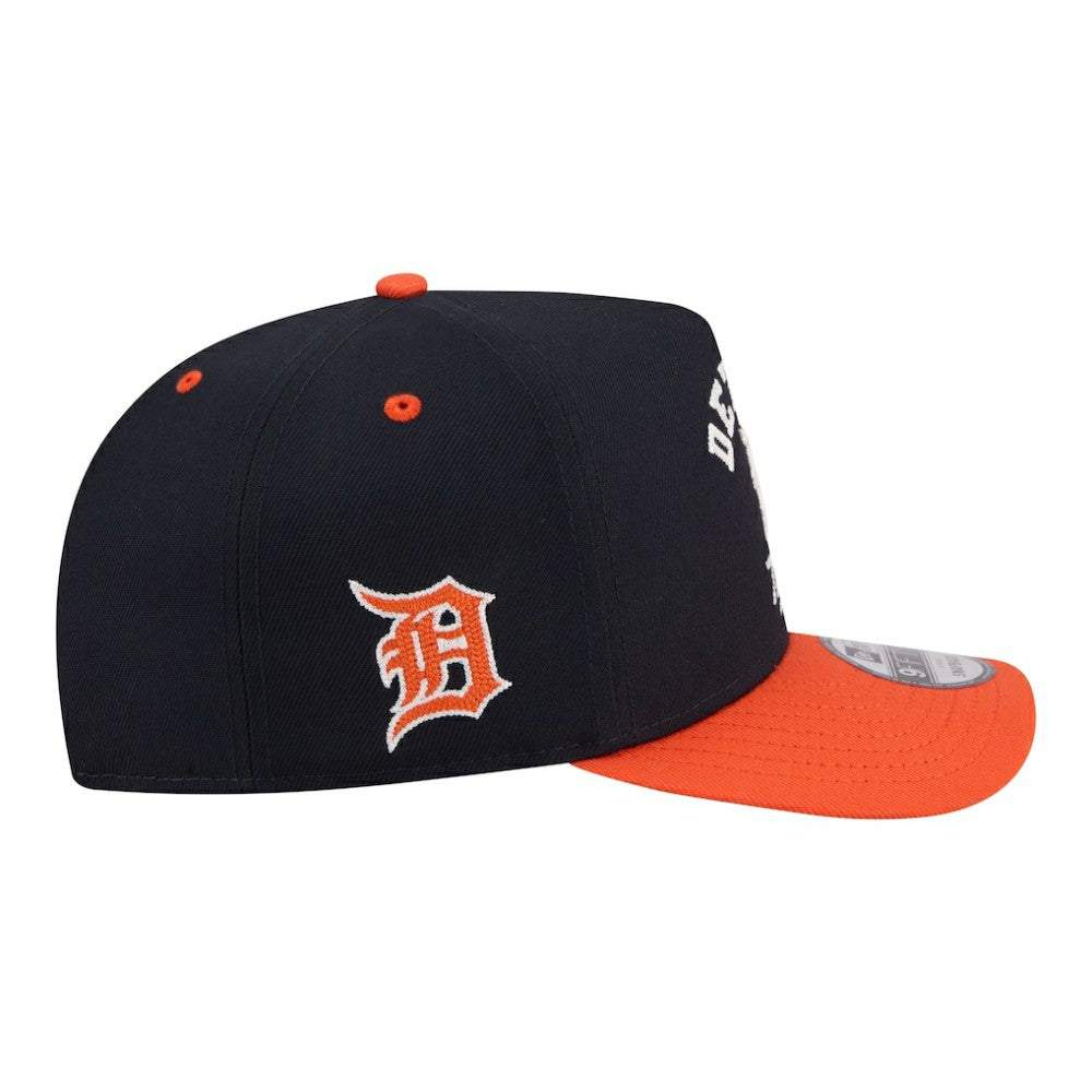Detroit Tigers New Era Arched A-Frame 9FIFTY Adjustable Hat - Navy/Orange - New Era on Sale