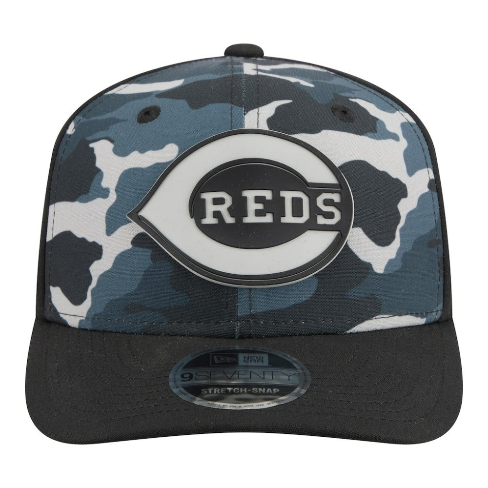 Cincinnati Reds New Era Tonal Camo 9SEVENTY Stretch-Snap Hat - Black - New Era on Sale