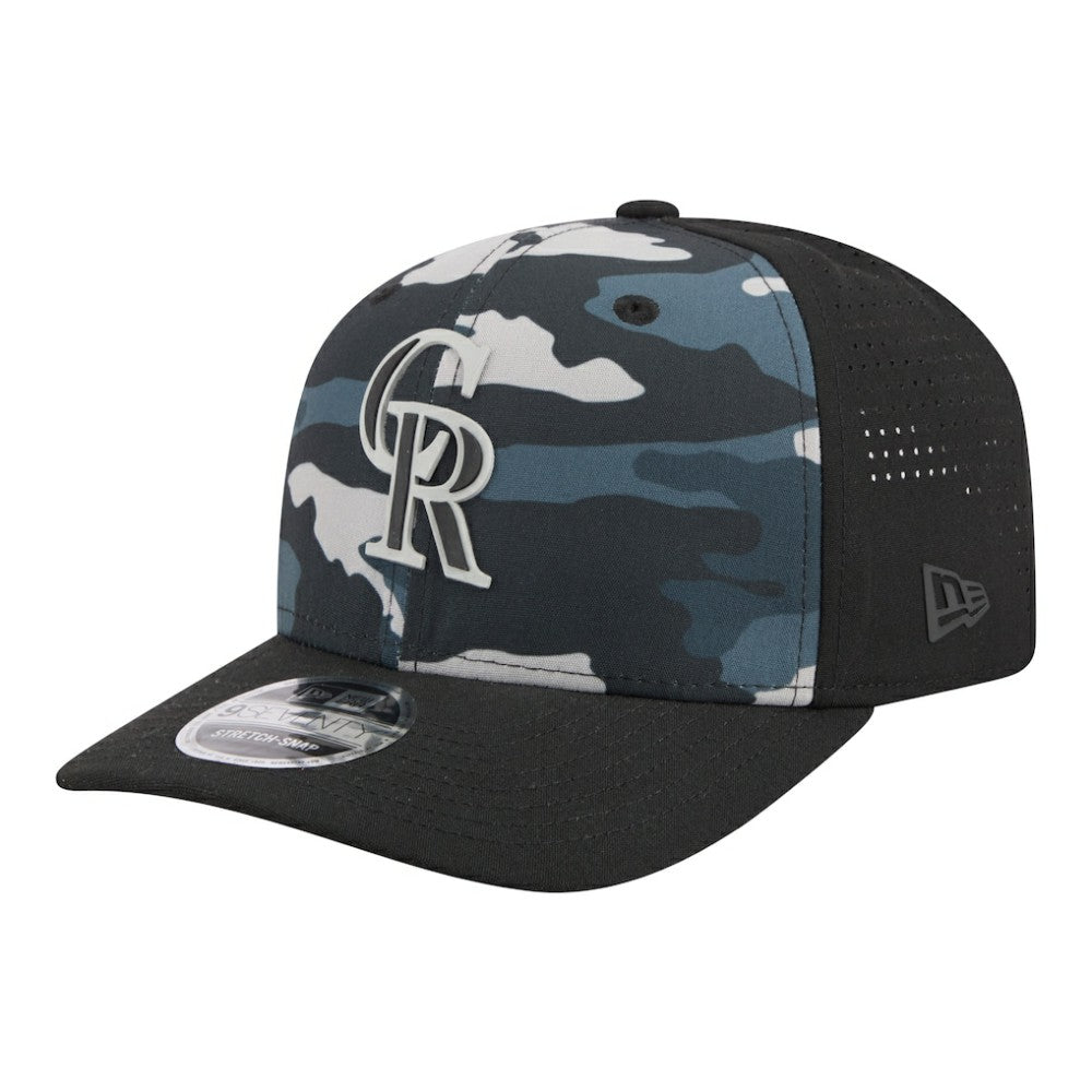 Colorado Rockies New Era Tonal Camo 9SEVENTY Stretch-Snap Hat - Black - New Era on Sale