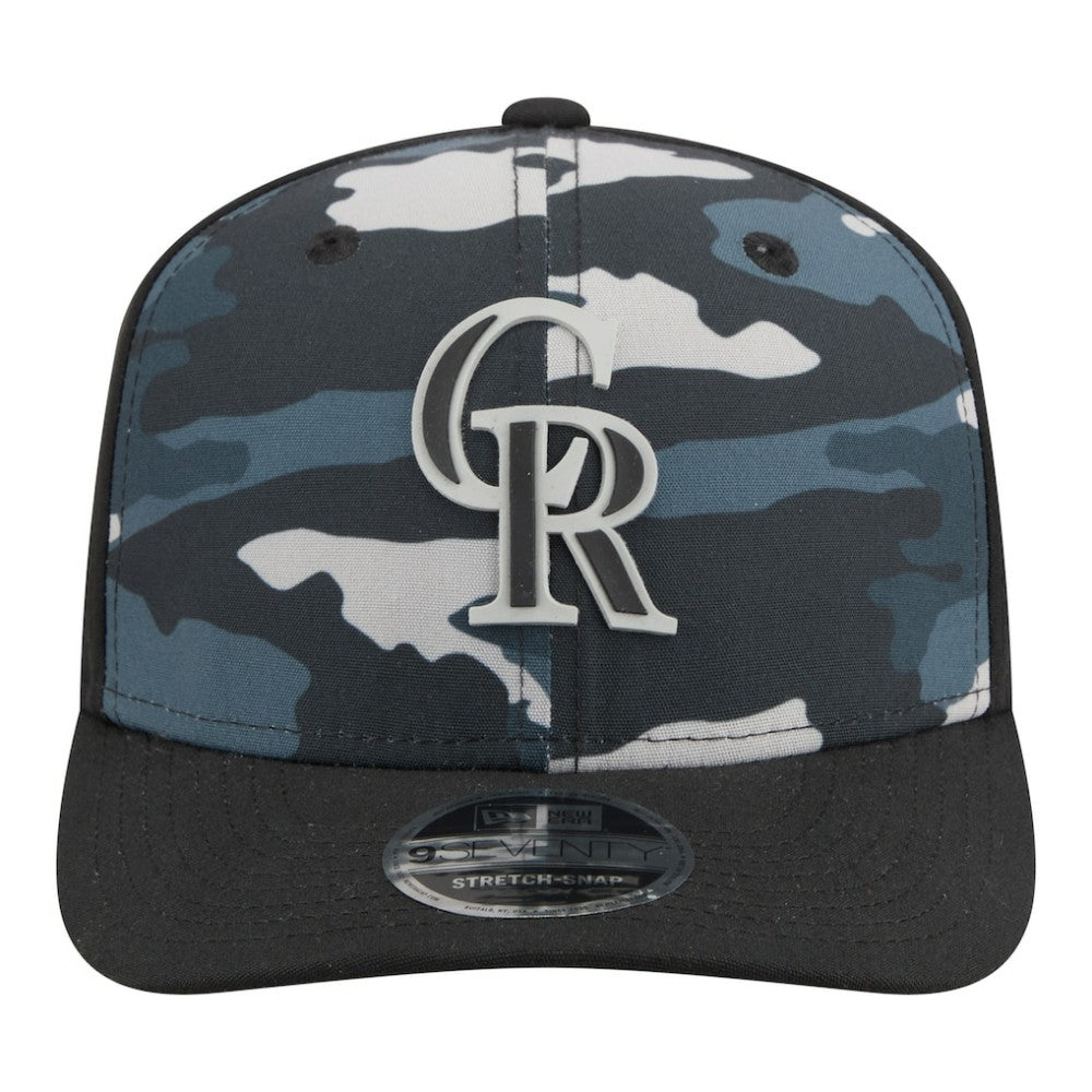 Colorado Rockies New Era Tonal Camo 9SEVENTY Stretch-Snap Hat - Black - New Era on Sale