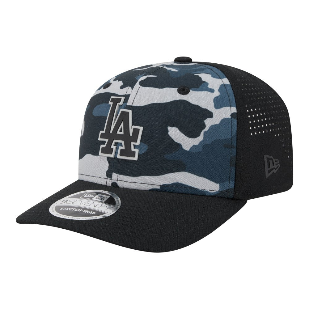 Los Angeles Dodgers New Era Tonal Camo 9SEVENTY Stretch-Snap Hat - Black - New Era Lifestyle