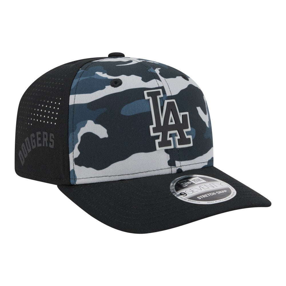 Los Angeles Dodgers New Era Tonal Camo 9SEVENTY Stretch-Snap Hat - Black - New Era Lifestyle