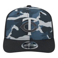 Minnesota Twins New Era Tonal Camo 9SEVENTY Stretch-Snap Hat - Black - New Era Discount