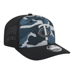 Minnesota Twins New Era Tonal Camo 9SEVENTY Stretch-Snap Hat - Black - New Era Discount