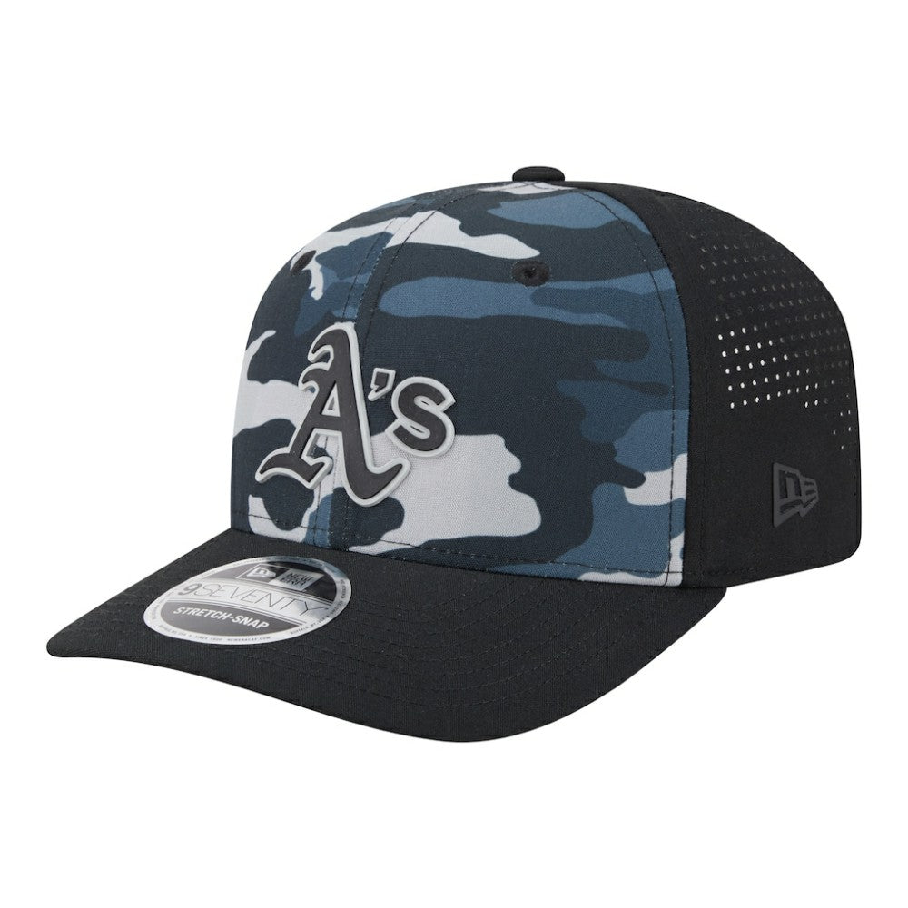 Athletics New Era Tonal Camo 9SEVENTY Stretch-Snap Hat - Black - New Era on Sale