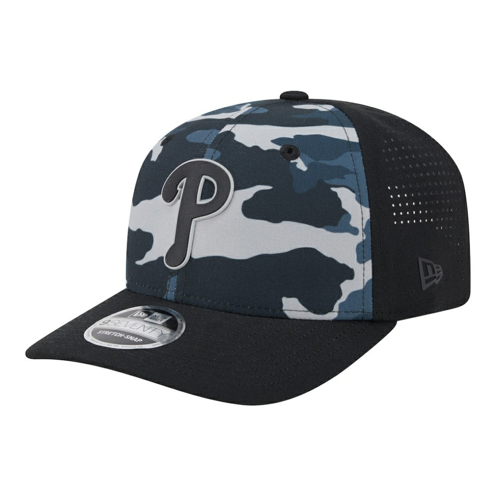 Philadelphia Phillies New Era Tonal Camo 9SEVENTY Stretch-Snap Hat - Black - New Era Discount