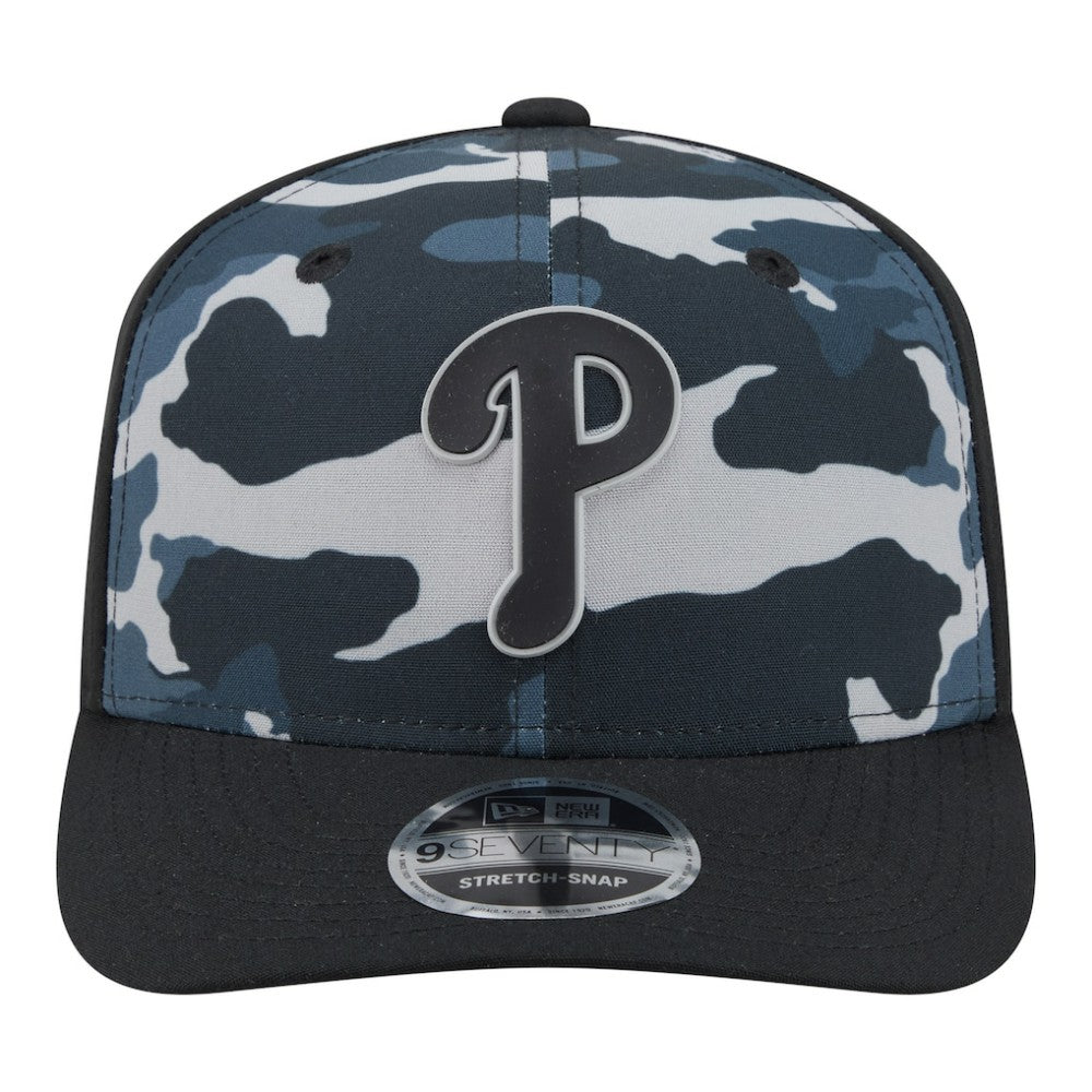 Philadelphia Phillies New Era Tonal Camo 9SEVENTY Stretch-Snap Hat - Black - New Era Discount