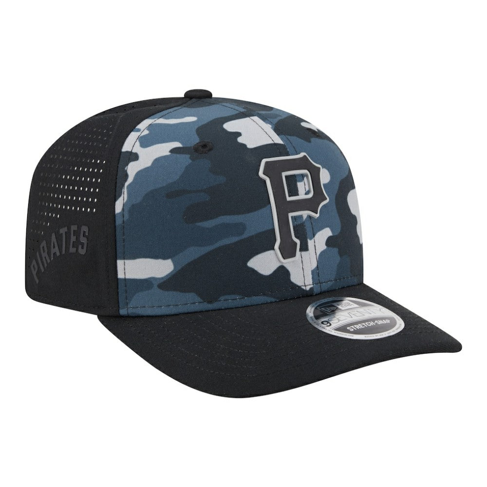 Pittsburgh Pirates New Era Tonal Camo 9SEVENTY Stretch-Snap Hat - Black - New Era Lifestyle