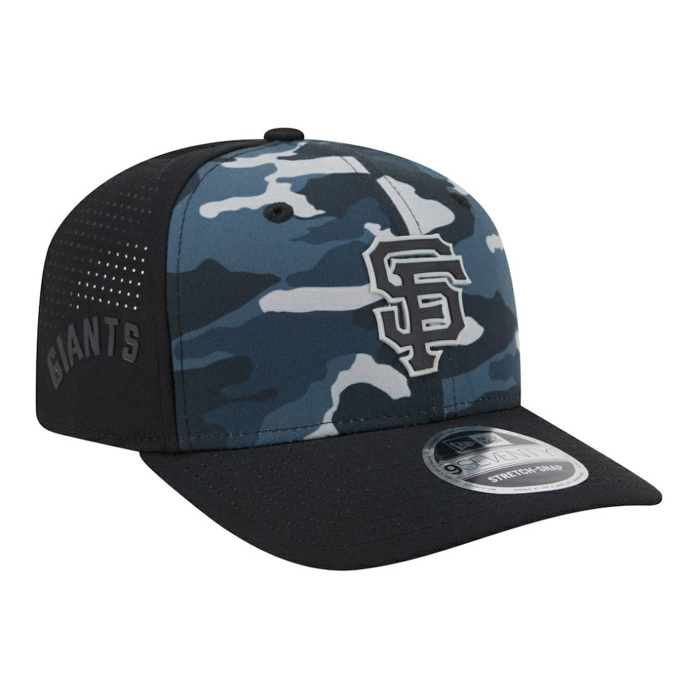 San Francisco Giants New Era Tonal Camo 9SEVENTY Stretch-Snap Hat - Black - New Era Sale