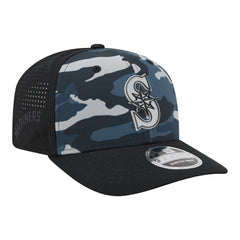 Seattle Mariners New Era Tonal Camo 9SEVENTY Stretch-Snap Hat - Black - New Era Lifestyle