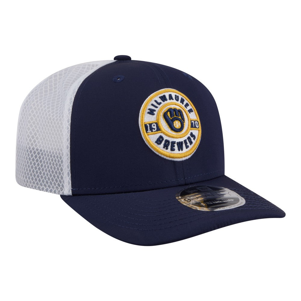 Milwaukee Brewers New Era Active 9SEVENTY Adjustable Trucker Hat - Navy - New Era Lifestyle