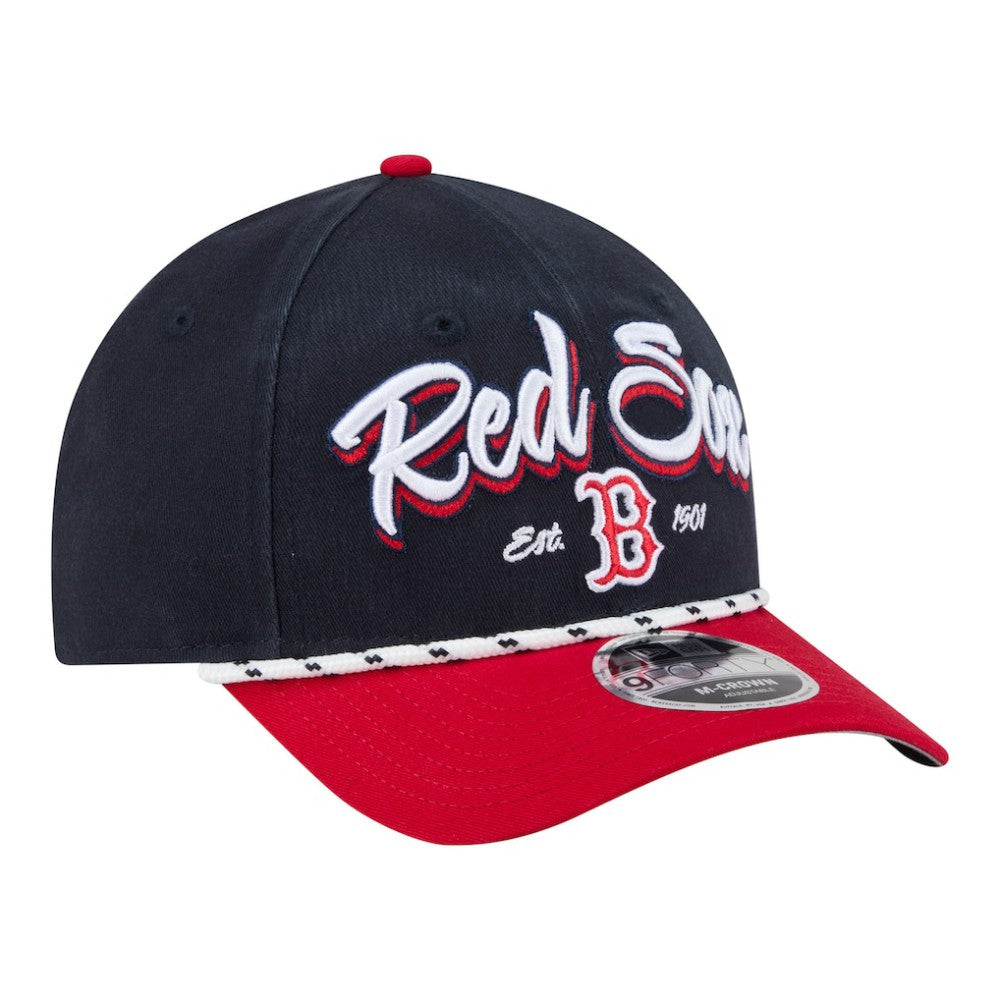 Boston Red Sox New Era Team Loyal 9FORTY M-Crown Adjustable Hat - Navy/Red - New Era Online