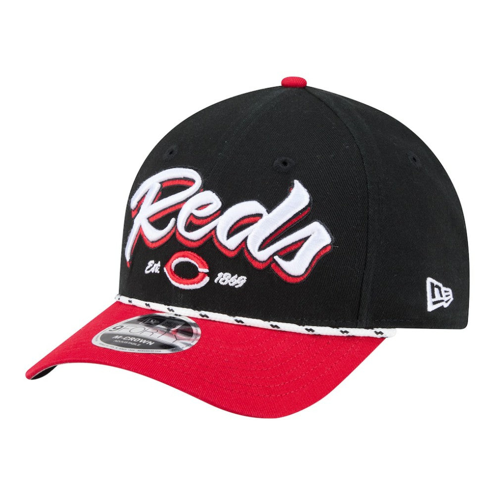 Cincinnati Reds New Era Team Loyal 9FORTY M-Crown Adjustable Hat - Black/Red - New Era Lifestyle