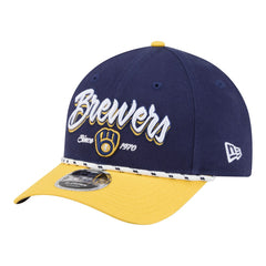 Milwaukee Brewers New Era Team Loyal 9FORTY M-Crown Adjustable Hat - Navy/Gold - New Era on Sale
