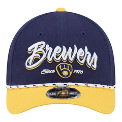 Milwaukee Brewers New Era Team Loyal 9FORTY M-Crown Adjustable Hat - Navy/Gold - New Era on Sale