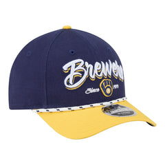 Milwaukee Brewers New Era Team Loyal 9FORTY M-Crown Adjustable Hat - Navy/Gold - New Era on Sale
