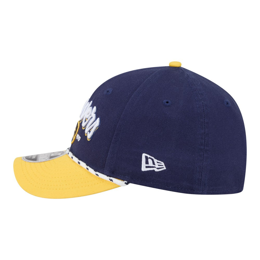 Milwaukee Brewers New Era Team Loyal 9FORTY M-Crown Adjustable Hat - Navy/Gold - New Era on Sale