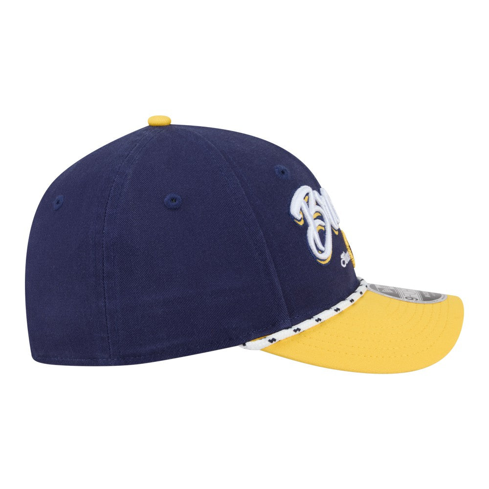 Milwaukee Brewers New Era Team Loyal 9FORTY M-Crown Adjustable Hat - Navy/Gold - New Era on Sale