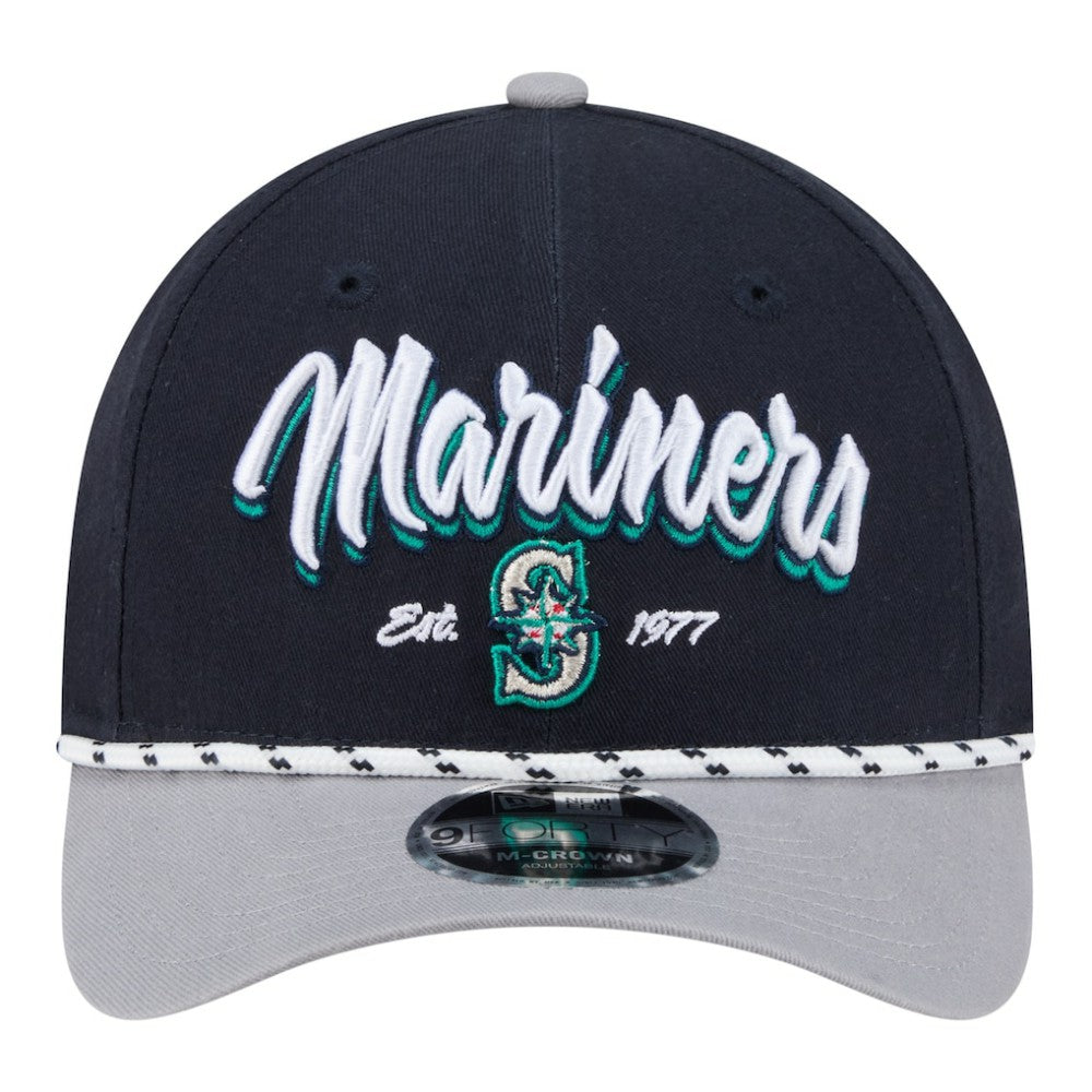 Seattle Mariners New Era Team Loyal 9FORTY M-Crown Adjustable Hat - Navy/Gray - New Era Lifestyle