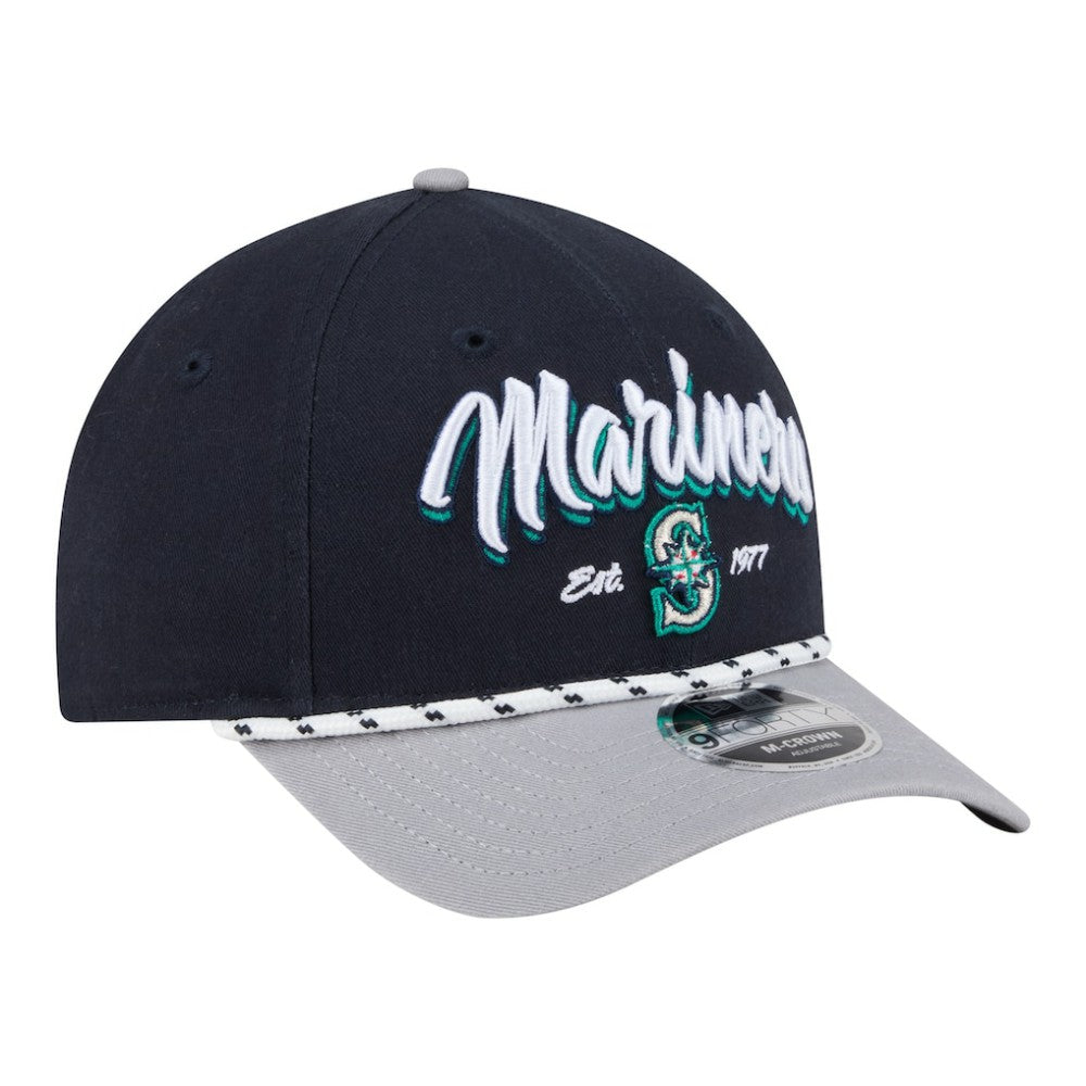 Seattle Mariners New Era Team Loyal 9FORTY M-Crown Adjustable Hat - Navy/Gray - New Era Lifestyle
