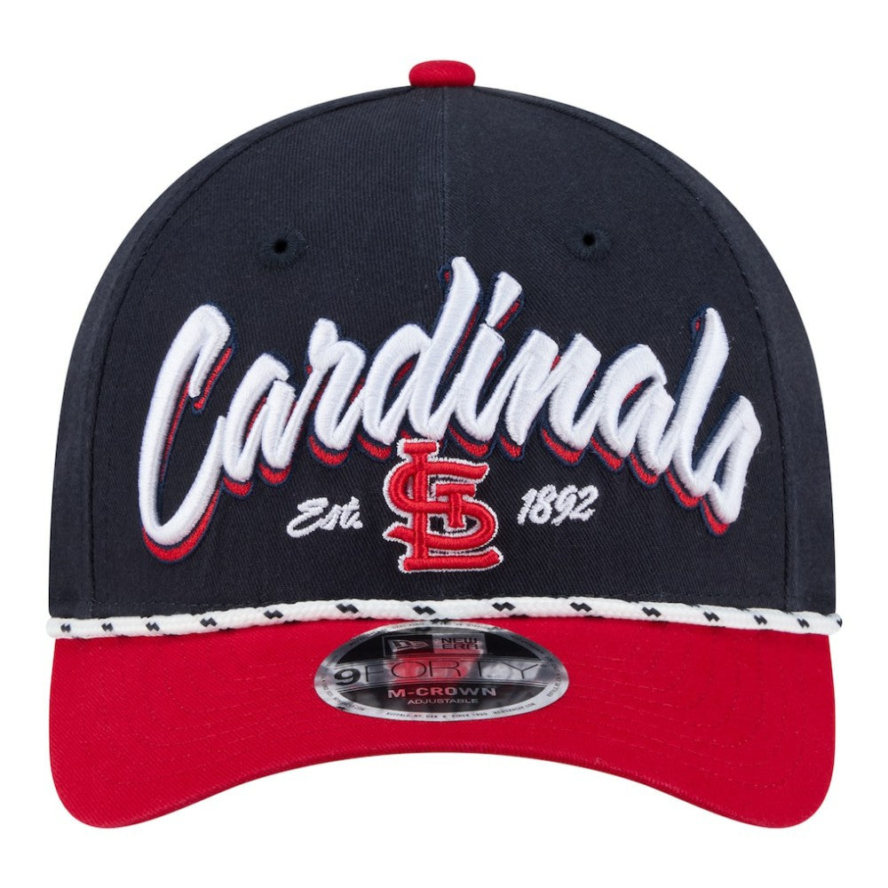 St. Louis Cardinals New Era Team Loyal 9FORTY M-Crown Adjustable Hat - Navy/Red - New Era Lifestyle