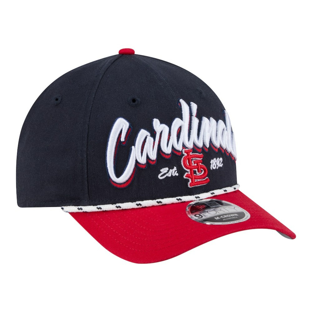 St. Louis Cardinals New Era Team Loyal 9FORTY M-Crown Adjustable Hat - Navy/Red - New Era Lifestyle