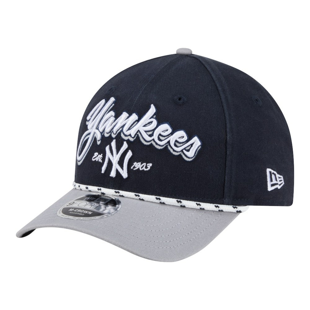 New York Yankees New Era Team Loyal 9FORTY M-Crown Adjustable Hat - Navy/Gray - New Era Discount