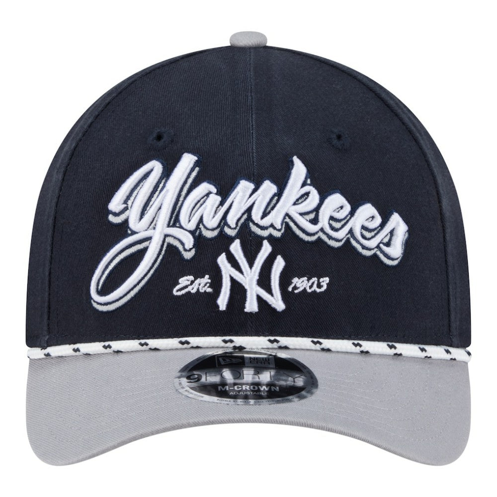 New York Yankees New Era Team Loyal 9FORTY M-Crown Adjustable Hat - Navy/Gray - New Era Discount