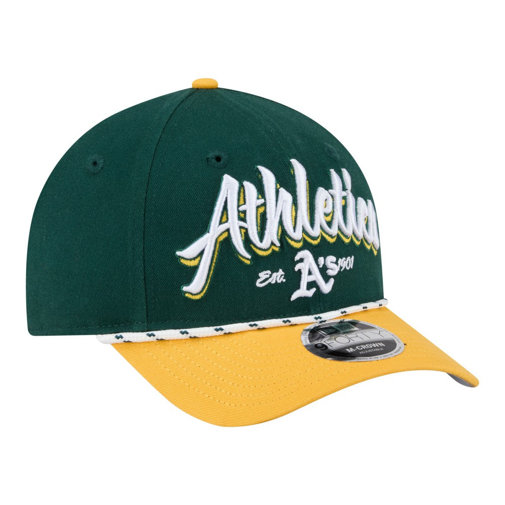 Athletics New Era Team Loyal 9FORTY M-Crown Adjustable Hat - Green/Gold - New Era Sale