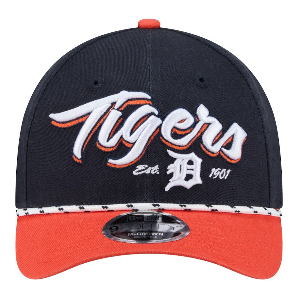 Detroit Tigers New Era Team Loyal 9FORTY M-Crown Adjustable Hat - Navy/Orange - New Era Sale