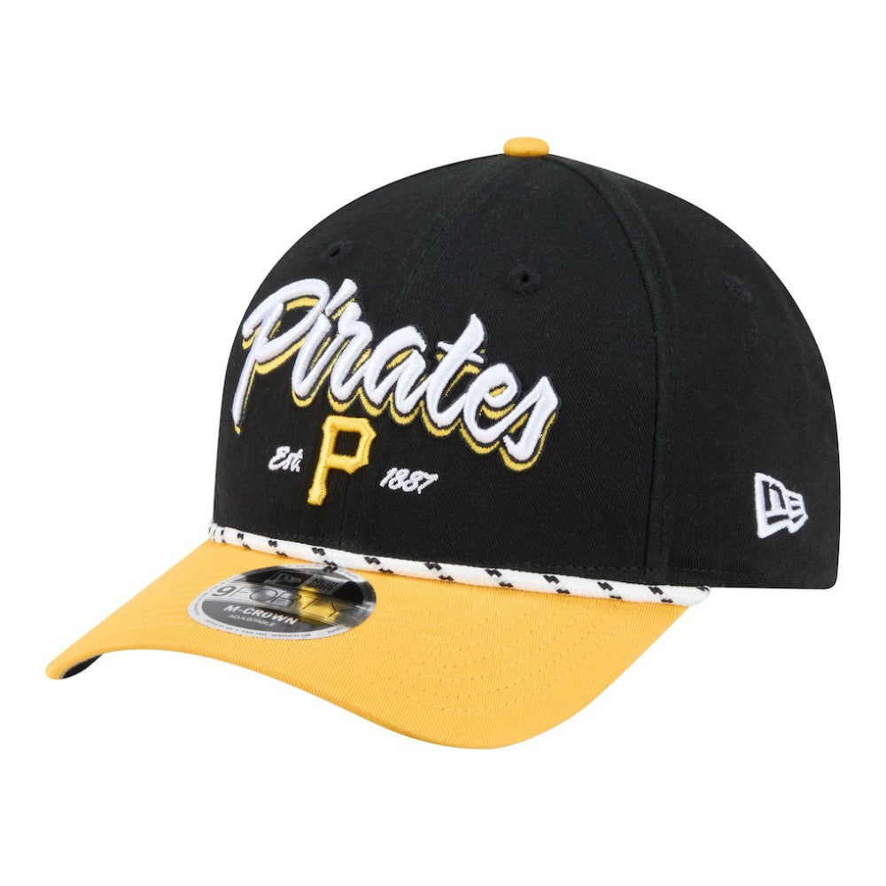 Pittsburgh Pirates New Era Team Loyal 9FORTY M-Crown Adjustable Hat - Black/Gold - New Era Online
