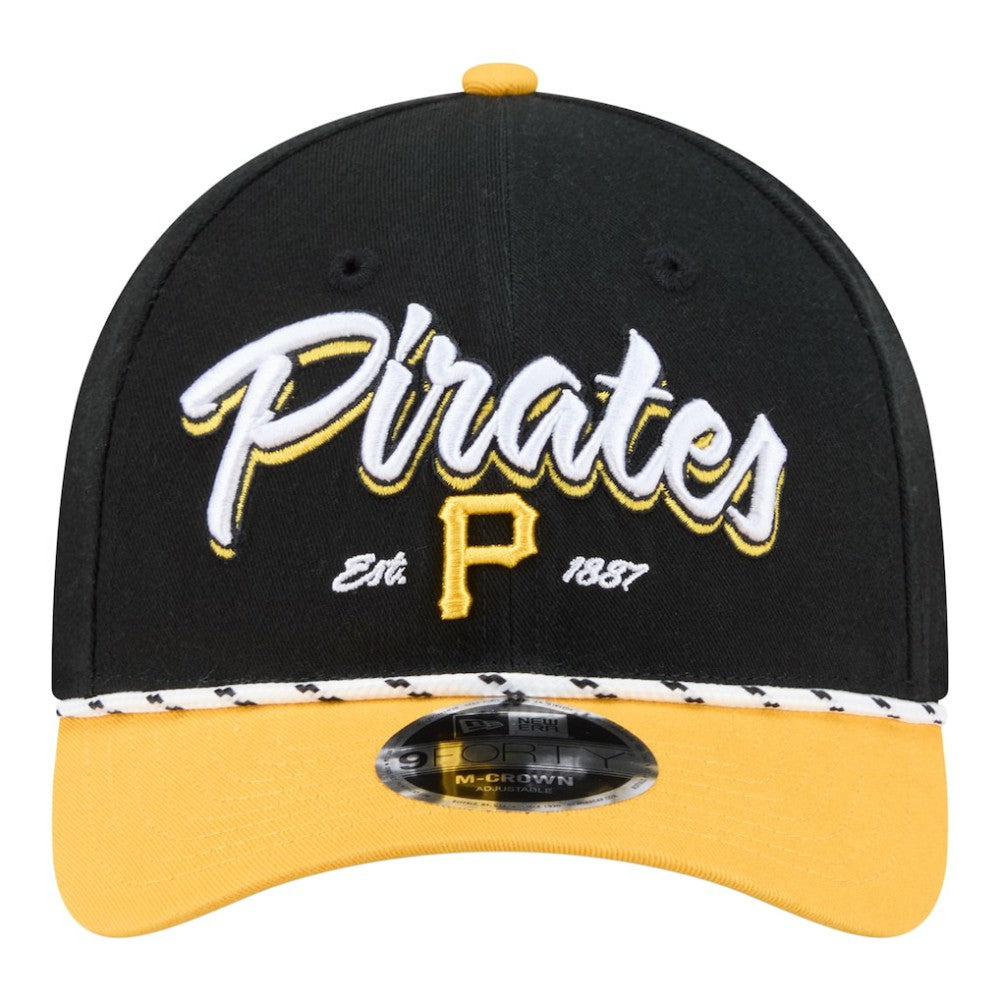 Pittsburgh Pirates New Era Team Loyal 9FORTY M-Crown Adjustable Hat - Black/Gold - New Era Online