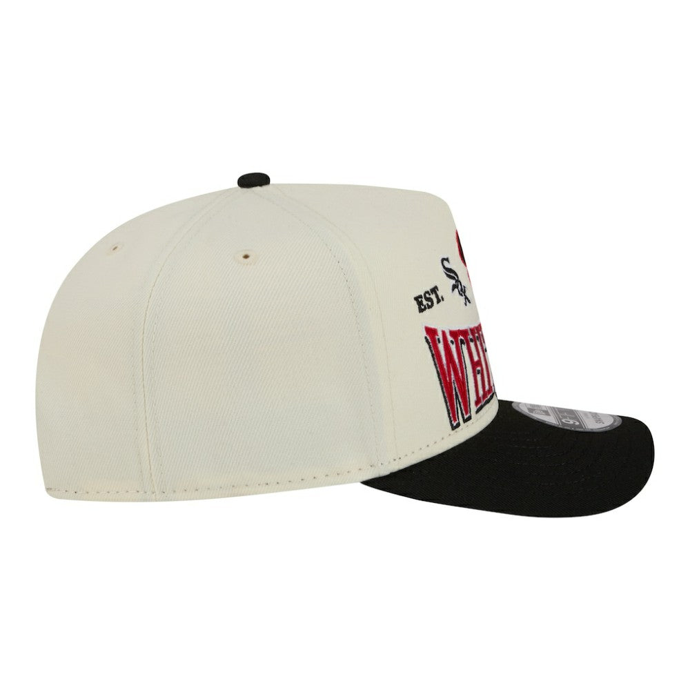 Chicago White Sox New Era Throwback Tri-Hit A-Frame 9FIFTY Adjustable Hat - Cream - New Era Lifestyle