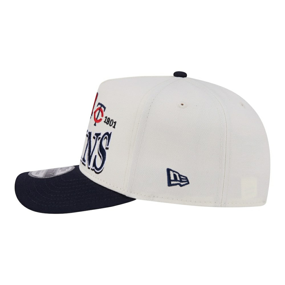 Minnesota Twins New Era Throwback Tri-Hit A-Frame 9FIFTY Adjustable Hat - Cream - New Era Discount