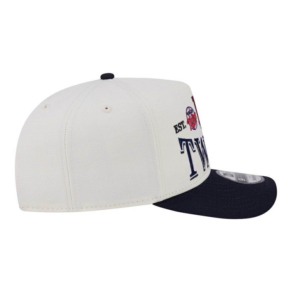Minnesota Twins New Era Throwback Tri-Hit A-Frame 9FIFTY Adjustable Hat - Cream - New Era Discount