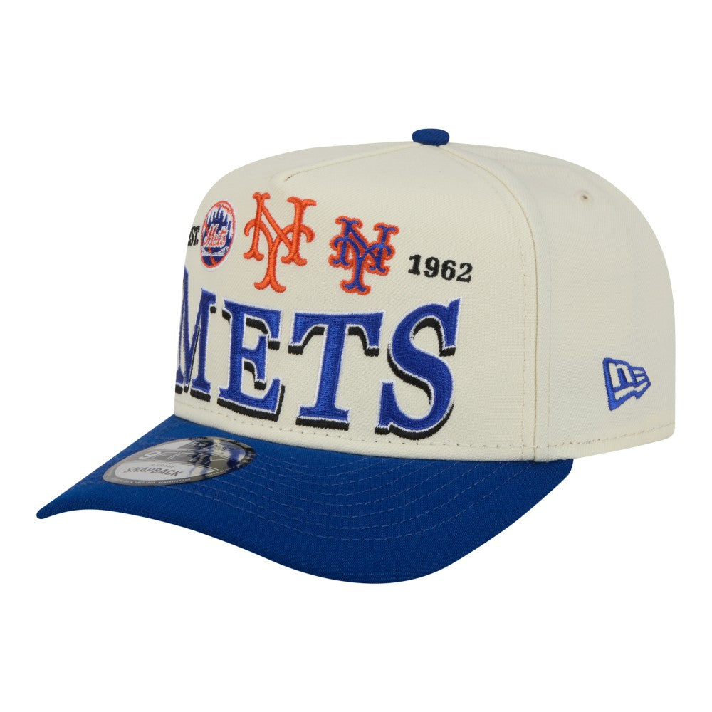 New York Mets New Era Throwback Tri-Hit A-Frame 9FIFTY Adjustable Hat - Cream - New Era Online