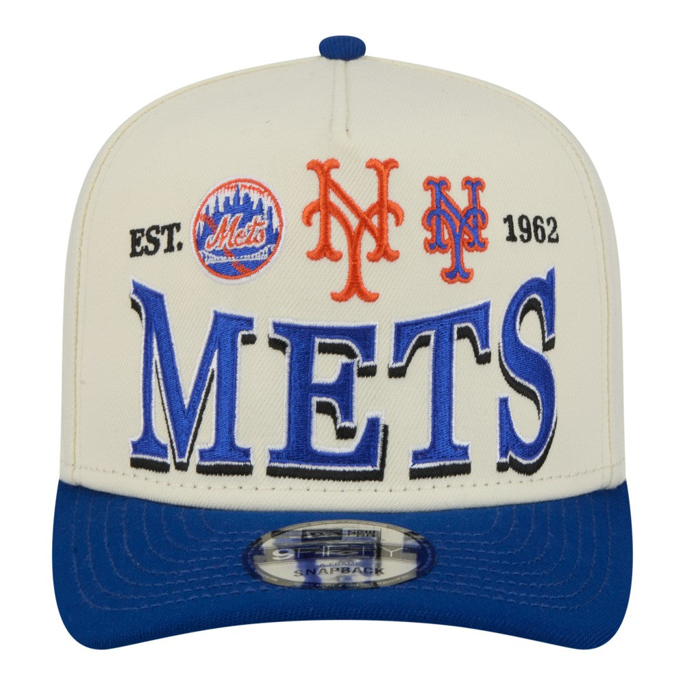 New York Mets New Era Throwback Tri-Hit A-Frame 9FIFTY Adjustable Hat - Cream - New Era Online