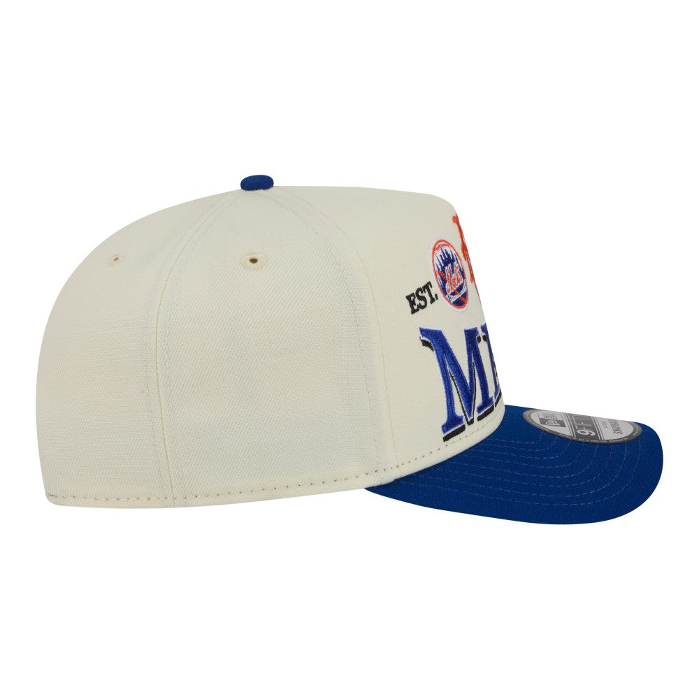 New York Mets New Era Throwback Tri-Hit A-Frame 9FIFTY Adjustable Hat - Cream - New Era Online