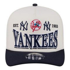 New York Yankees New Era Throwback Tri-Hit A-Frame 9FIFTY Adjustable Hat - Cream - New Era Discount