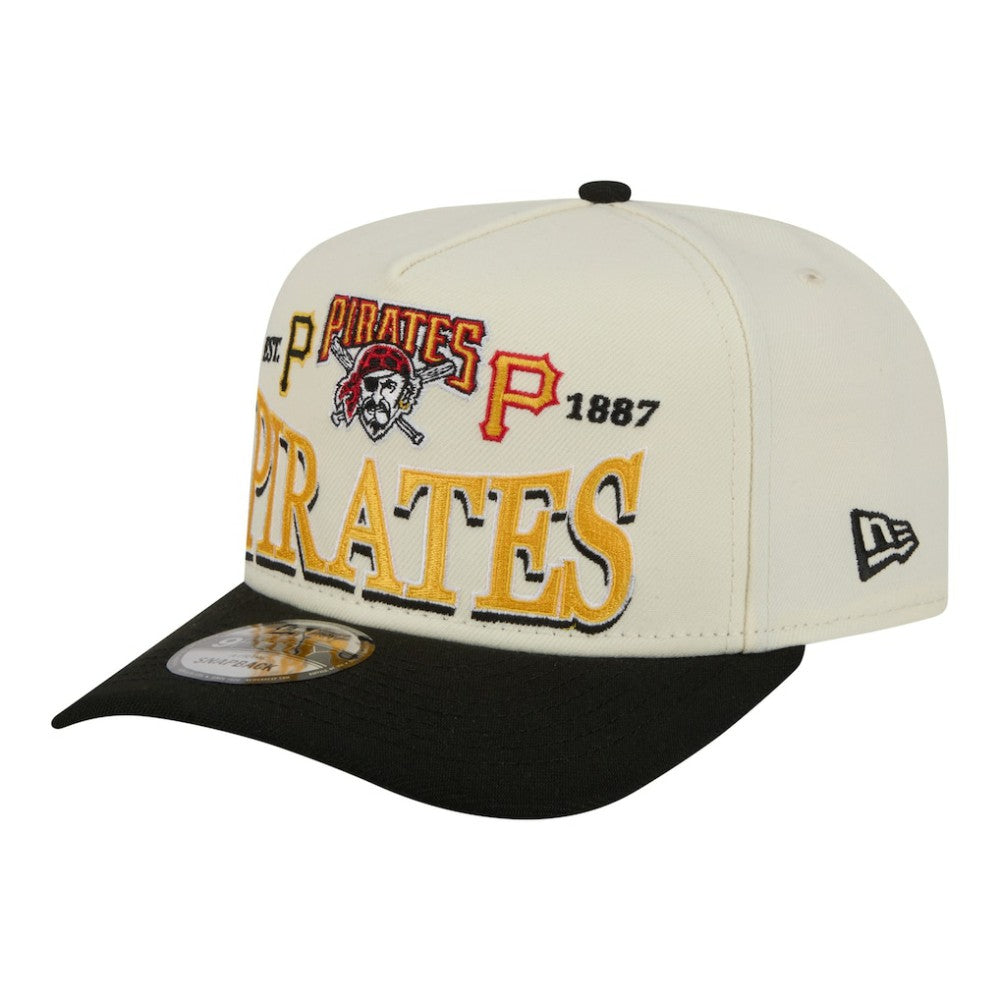 Pittsburgh Pirates New Era Throwback Tri-Hit A-Frame 9FIFTY Adjustable Hat - Cream - New Era Sale