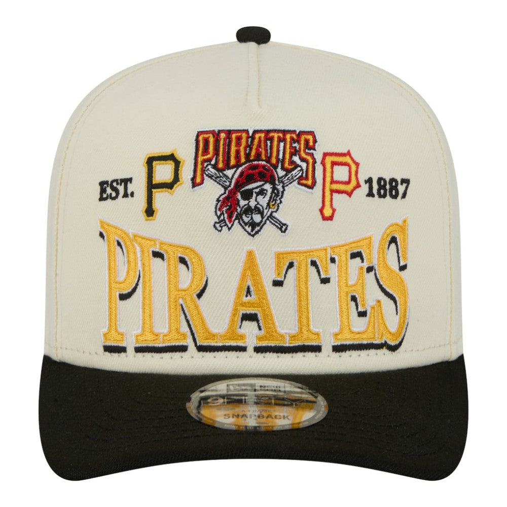 Pittsburgh Pirates New Era Throwback Tri-Hit A-Frame 9FIFTY Adjustable Hat - Cream - New Era Sale