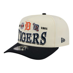 Detroit Tigers New Era Throwback Tri-Hit A-Frame 9FIFTY Adjustable Hat - Cream - New Era Lifestyle