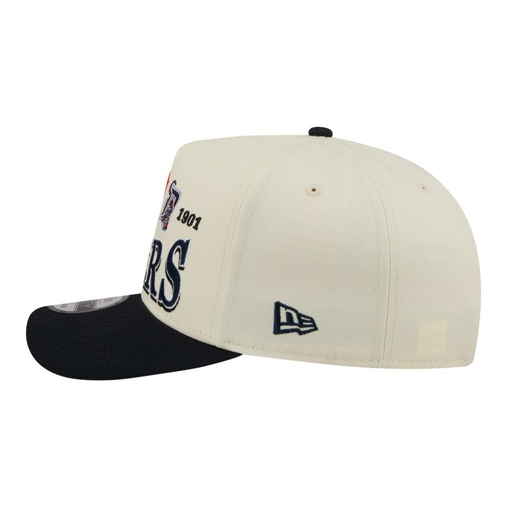 Detroit Tigers New Era Throwback Tri-Hit A-Frame 9FIFTY Adjustable Hat - Cream - New Era Lifestyle