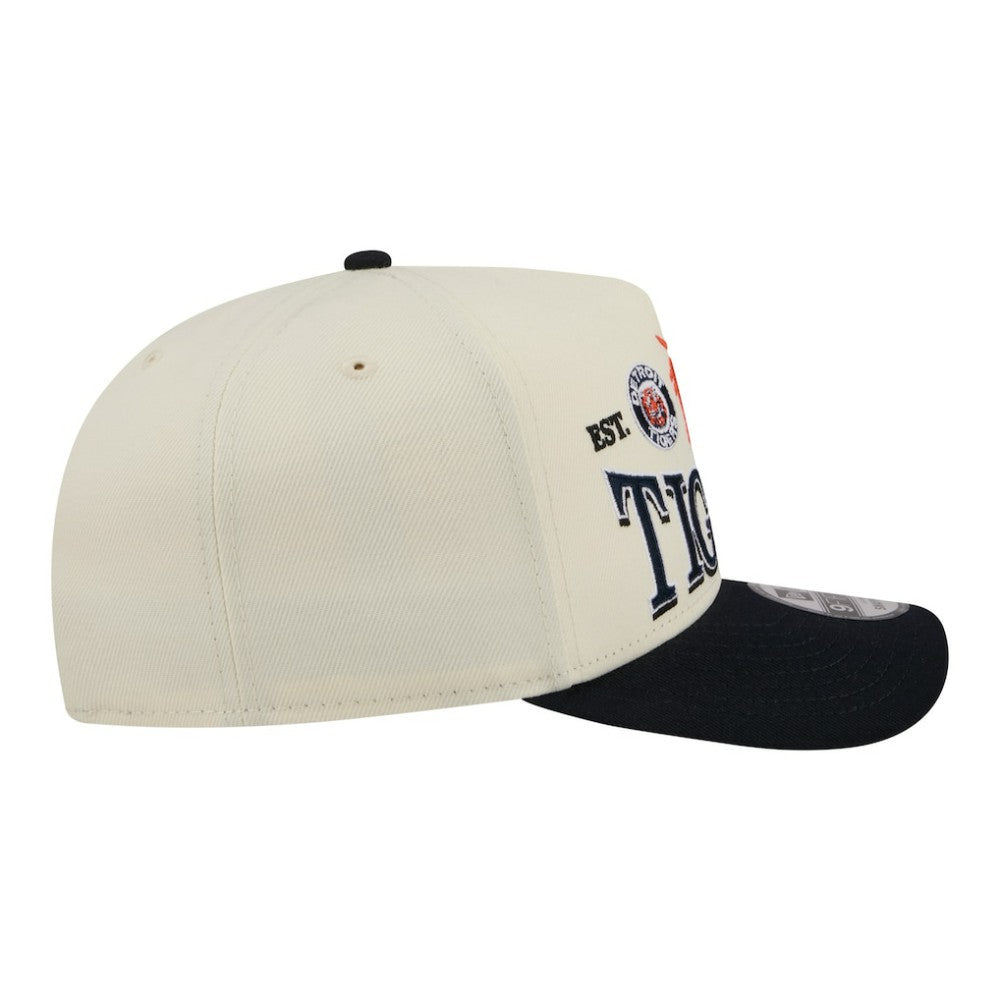Detroit Tigers New Era Throwback Tri-Hit A-Frame 9FIFTY Adjustable Hat - Cream - New Era Lifestyle