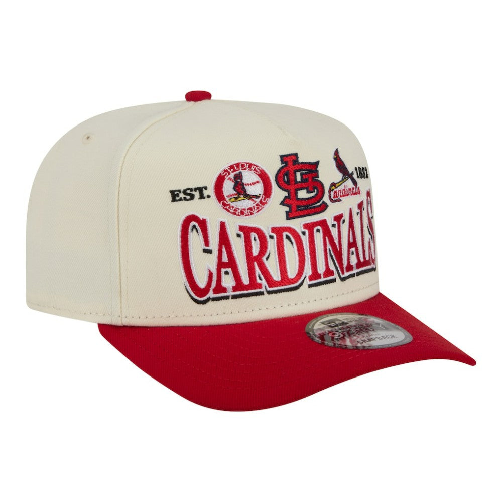 St. Louis Cardinals New Era Throwback Tri-Hit A-Frame 9FIFTY Adjustable Hat - Cream - New Era Sale