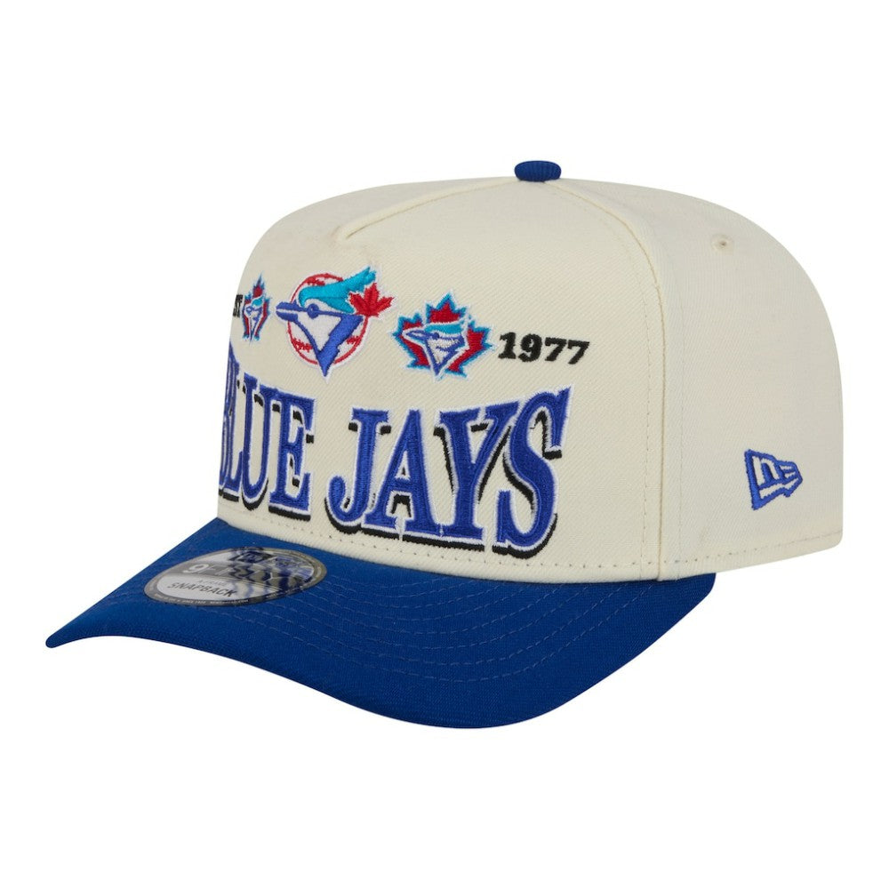 Toronto Blue Jays New Era Throwback Tri-Hit A-Frame 9FIFTY Adjustable Hat - Cream - New Era on Sale
