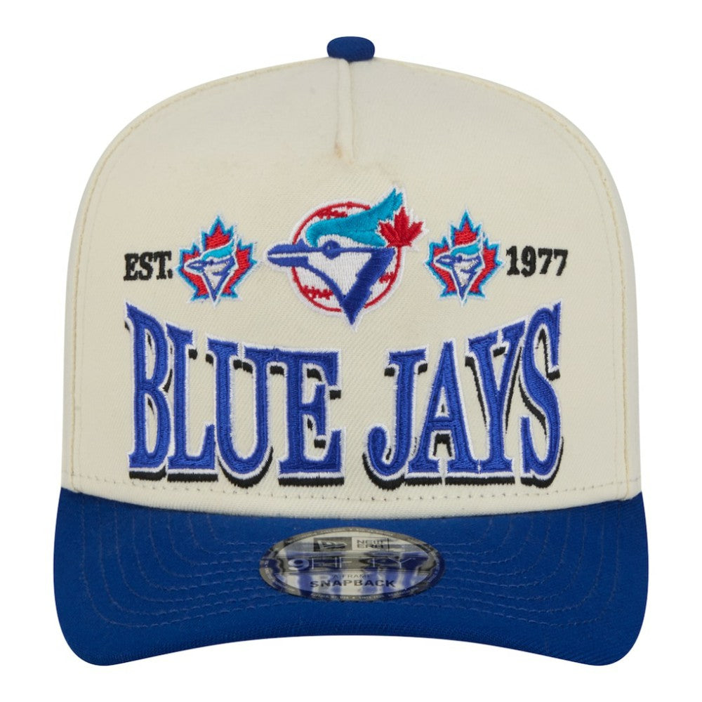 Toronto Blue Jays New Era Throwback Tri-Hit A-Frame 9FIFTY Adjustable Hat - Cream - New Era on Sale